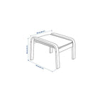 POÄNG Armchair and footstool, birch veneer/Hillared dark blue