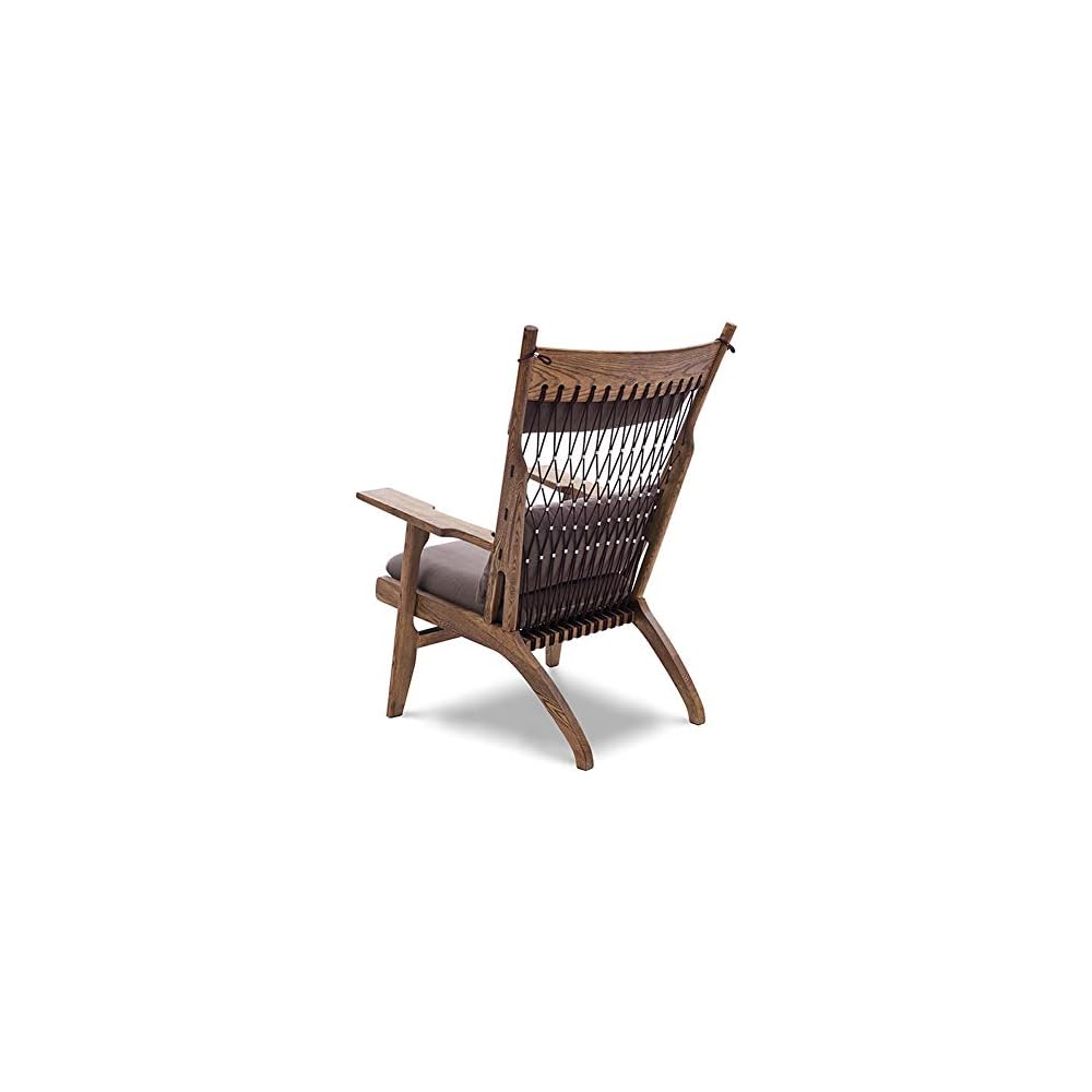 Renovation House Recliner Single Sofa Chair Simple Natural Ash Fabric Lounge Chair 80X74X108cm Walnut Color