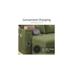 81" LED L-Shaped Sectional Couch, Sleeper Sofa Bed for Living Room, Green
