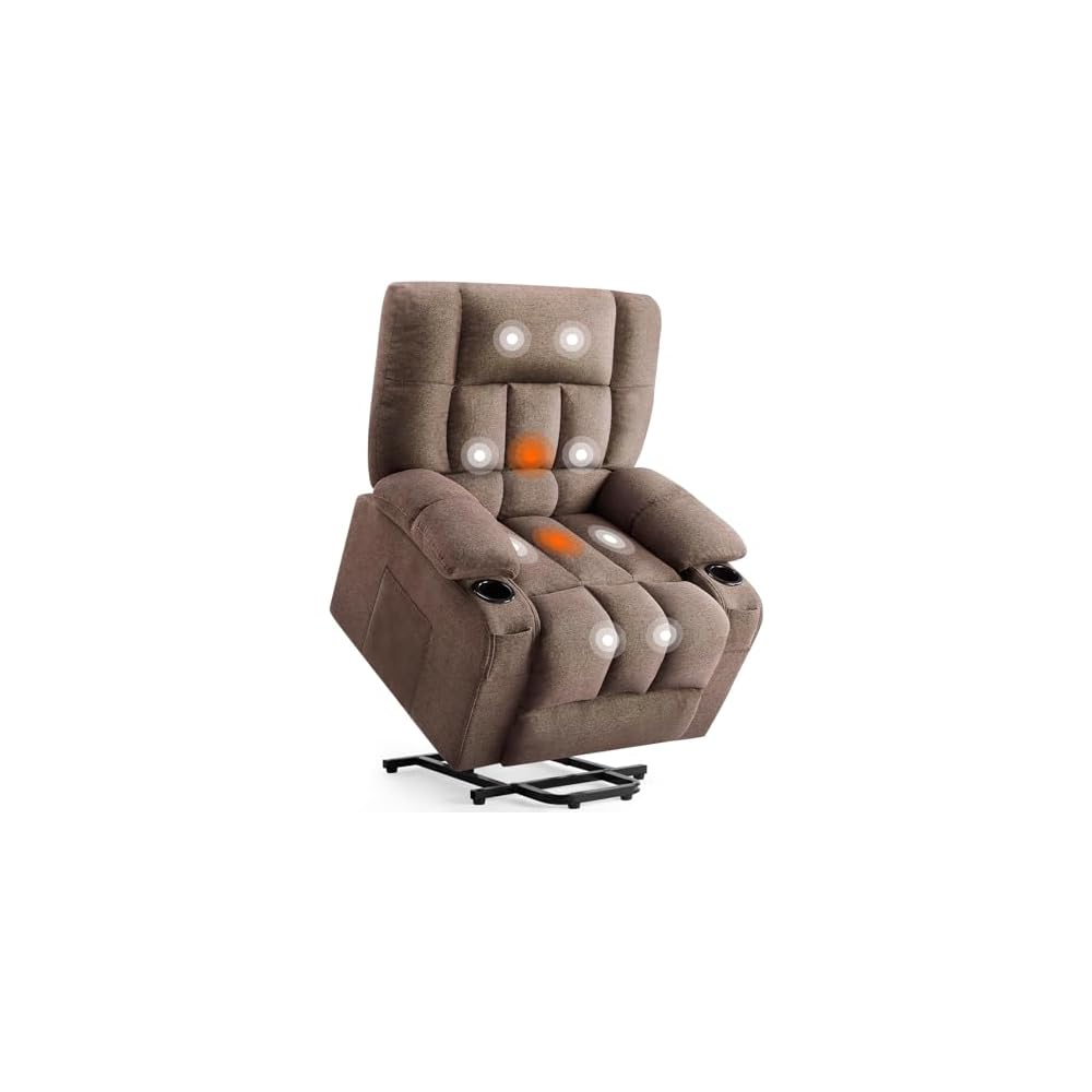 Recliner Chair, 360 Swivel Rocker Chair for Adults, Glider Rocker Recliners, Nursery Chairs for Living Room, High Back, Upholstered Deep Seat, Classical Brown