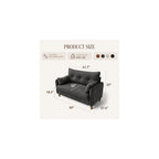 50" Mini Loveseat Couch for Small Space | Tufted Love Seat Couches for Bedroom and Apartment | Small Sofa Dark Grey