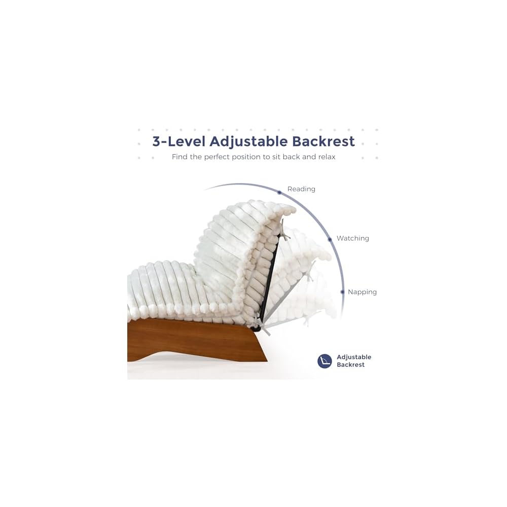 Adjustable Living Room Chair, 3-Position Bean Bag Chair with Frame