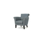 Brice Vintage Scroll Arm Studded Fabric Club Chair, Light Coffee / Dark Brown, 31D x 29.5W x 31.5H in