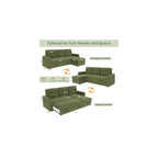 81" LED L-Shaped Sectional Couch, Sleeper Sofa Bed for Living Room, Green
