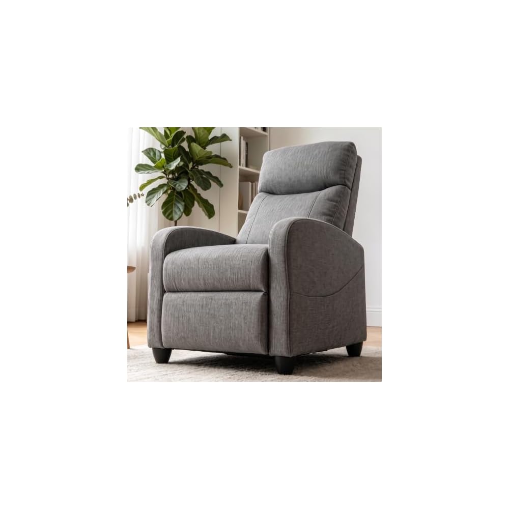 Recliner Chair, 360 Swivel Rocker Chair for Adults, Glider Rocker Recliners, Nursery Chairs for Living Room, High Back, Upholstered Deep Seat, Classical Brown