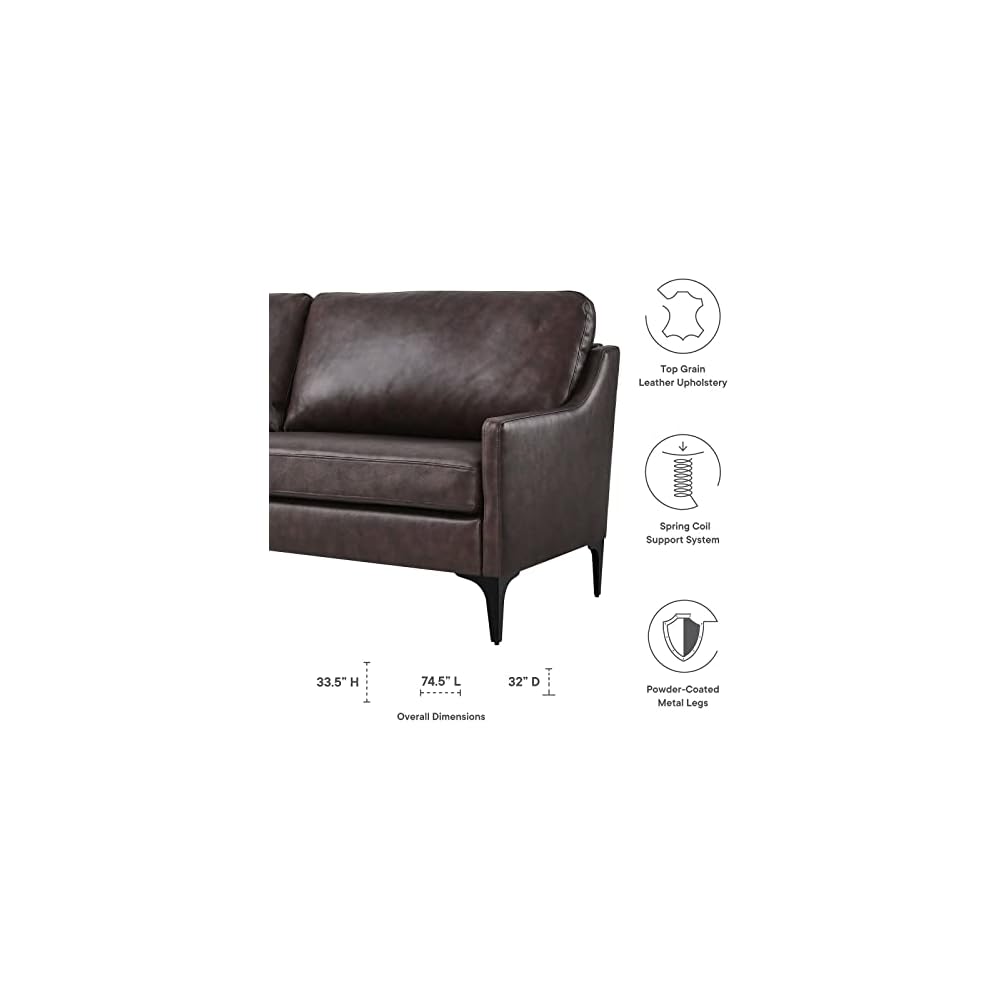 EEI-6018-BRN Corland Leather Sofa, Brown