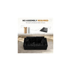 80" Boneless Loveseat Sofa, Cloud Couch with Layered Cushion, Small Couch Compressed Foam Sofa for Living Room, Apartment, Office, Black Corduroy