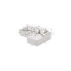 L Shaped Sectional Sofa, Faux Leather Chaise Couch for Living Room
