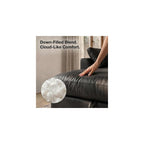 120" Oversized Cloud Modular Sectional Sofa for Living Room, L Shaped Cloud Couch with Storage Ottoman, Premium Faux Leather Sofa, Down-Filled Wide Deep Seat, Tool Free Assembly, Black