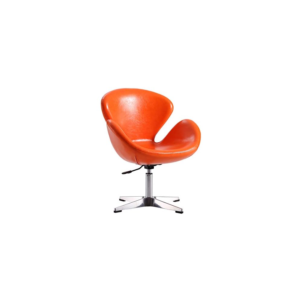 Raspberry Adjustable Swivel Accent Chair with 360° Turn, Polished Chrome Base, Modern Retro Design, Versatile Seat Ideal for Any Room, Set of 1, Blue