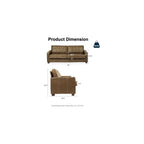 80 Inch Brown Faux Leather Sofa Couch