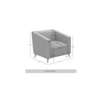 Modern Velvet Armchair with Vertical Channel Back, Padded Arms and Metal Legs, Light Blue