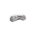 106" L-Shaped Boneless Cloud Sofa with Headrest Pillows and Toss Pillows, Modern Free Combination Modular Foam Sofa Foldable Floor Cloud Couches,No Assembly Required