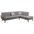 Bobkona Belinda Linen-Like Polyfabric SECTIONAL in Grey