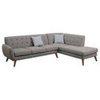 Bobkona Belinda Linen-Like Polyfabric SECTIONAL in Grey