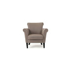 Brice Vintage Scroll Arm Studded Fabric Club Chair, Light Coffee / Dark Brown, 31D x 29.5W x 31.5H in