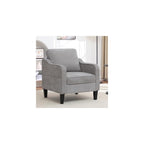 Accent Chair for Living Room, Mid Century Modern Reading Chair for Bedroom, Upholstered Armchair with Side Pockets, Comfy Single Sofa Side Chair for Office, Apartment, Small Room, Light Brow