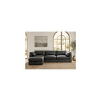 120" Oversized Cloud Modular Sectional Sofa for Living Room, L Shaped Cloud Couch with Storage Ottoman, Premium Faux Leather Sofa, Down-Filled Wide Deep Seat, Tool Free Assembly, Black