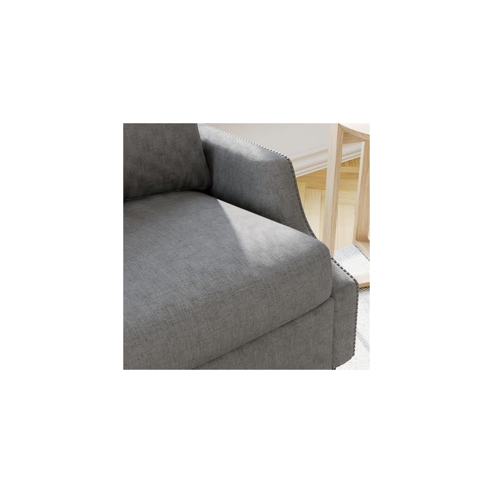 Couch And Loveseat Sets:3 Seater Couch,2 Seater Couch & Accent Chair,Modern Style 6 Seater Sectional Sofa.Adopts skin-friendly fabric for Living Room,Office,or Apartment.(Curved Handrail+Gray)