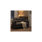 50" Mini Loveseat Couch for Small Space | Tufted Love Seat Couches for Bedroom and Apartment | Small Sofa Dark Grey