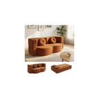 76" Folding Sofa Bed, Twin Size Convertible Design, Orange