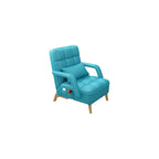 Accent Chair Living Room Chair Recliner Chair Contemporary Lounge Sofa Chair Lazy Chair Extra-Thick Upholstered Seat with Armrests Side Pocket PU Leather (Blue)