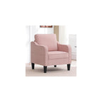 Accent Chair for Living Room, Mid Century Modern Reading Chair for Bedroom, Upholstered Armchair with Side Pockets, Comfy Single Sofa Side Chair for Office, Apartment, Small Room, Light Brow