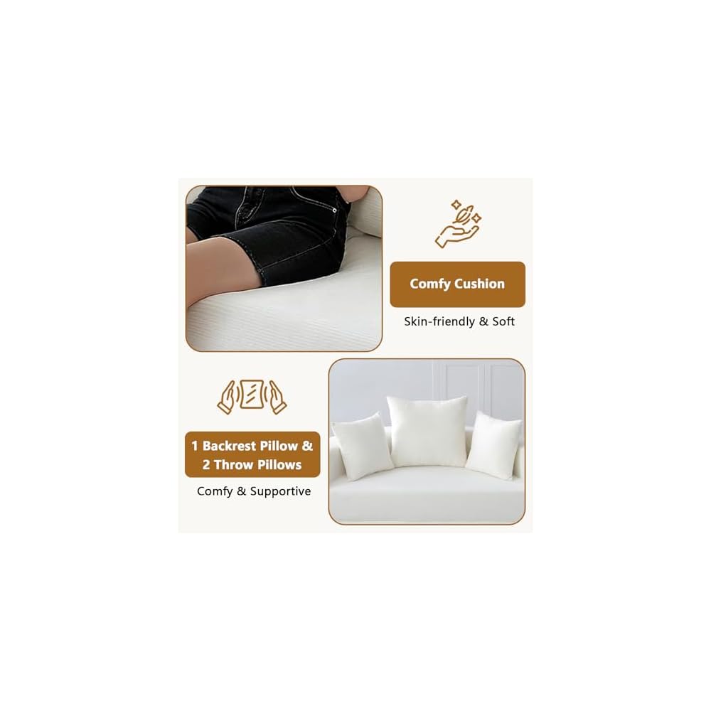 67" Convertible Sleeper Sofa Bed Upholstered Round, White Boneless Folding Sofa Bed Couch for Living Room Oversized Round Reading Chair for Bedroom Apartment