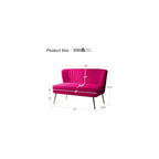 Contemporary Velvet Loveseat Sofa, Upholstered Loveseat Couch with Golden Metal Legs, Small Tufted 2-Seat Sofa Armless Love Seat for Living Room, Bedroom, Apartment Small Spaces, Fuchsia