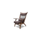 Renovation House Recliner Single Sofa Chair Simple Natural Ash Fabric Lounge Chair 80X74X108cm Walnut Color