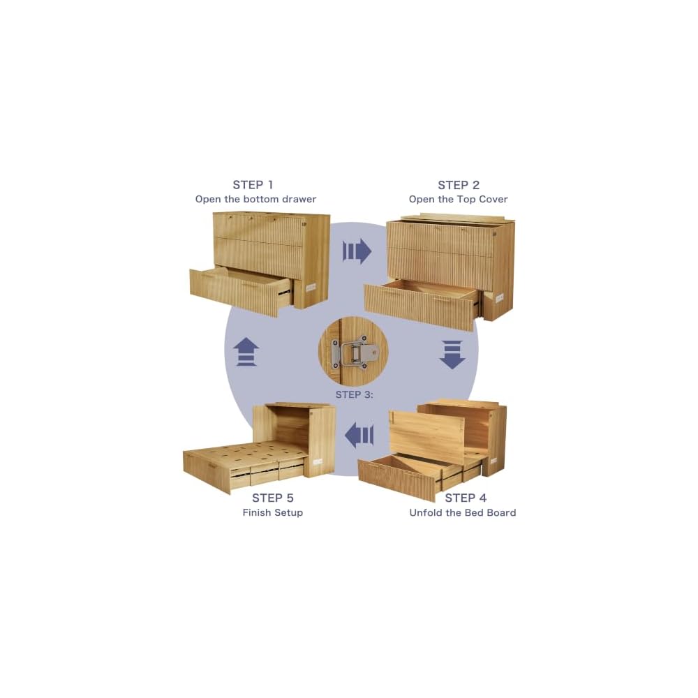 Full Size Murphy Bed Cabinet: Oak Foldable Murphy Bed
