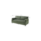 82.6" Corduroy Loveseat Sofa, Mid-Century Modern 2-Seater Couch, Upholstered Corduroy Sofa for Living Room, Bedroom, Green