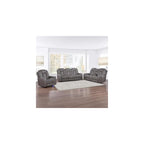 Daniel Triple Power Leather Theater Sofa in Gray