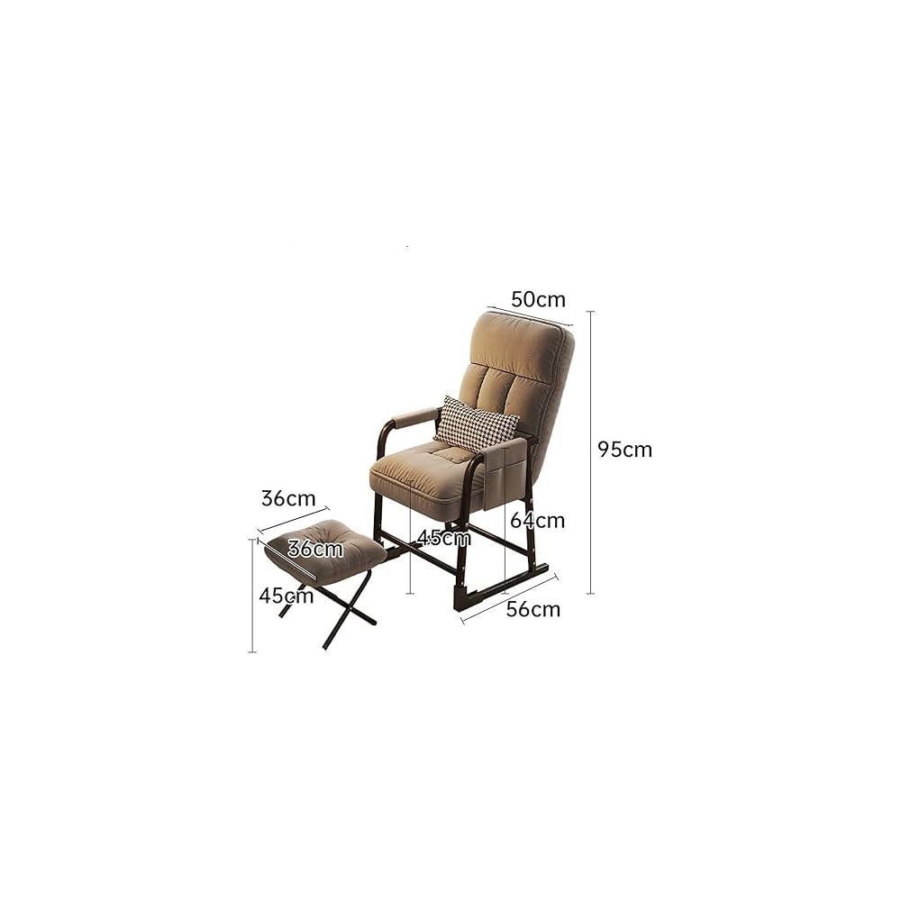 Modern Reclining Armchair with Footrest and Pouf Stylish Space Saving Chair for Bedroom Living Room Dorm Patio – Comfortable & Versatile Seating Solution
