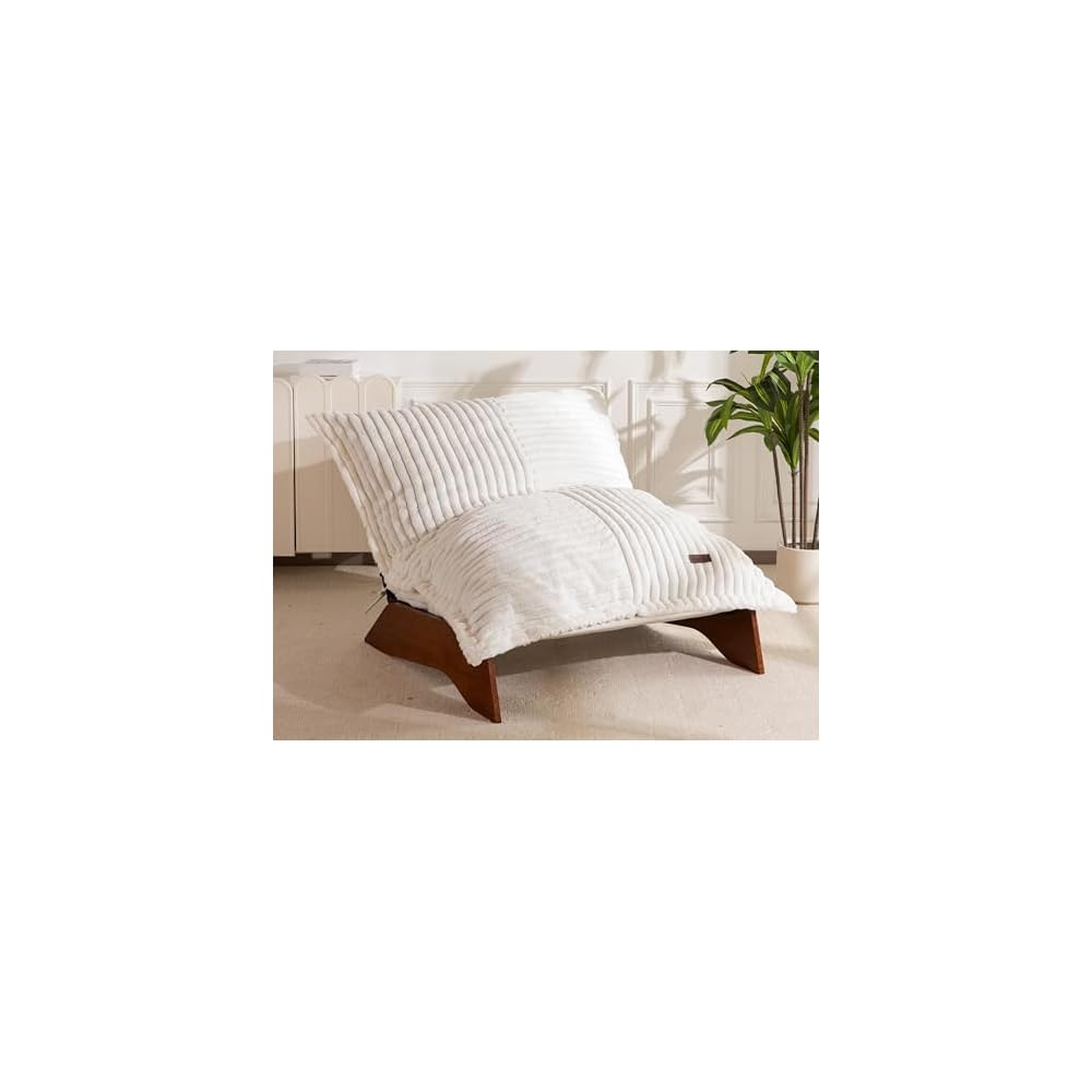 Adjustable Living Room Chair, 3-Position Bean Bag Chair with Frame