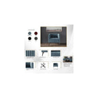 Modern Velvet Armchair with Vertical Channel Back, Padded Arms and Metal Legs, Light Blue