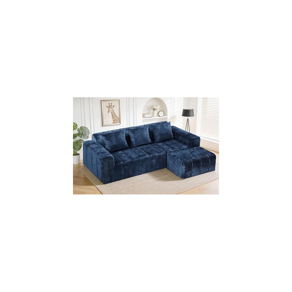 95" Modular Sectional Sofa with Chaise,Blue