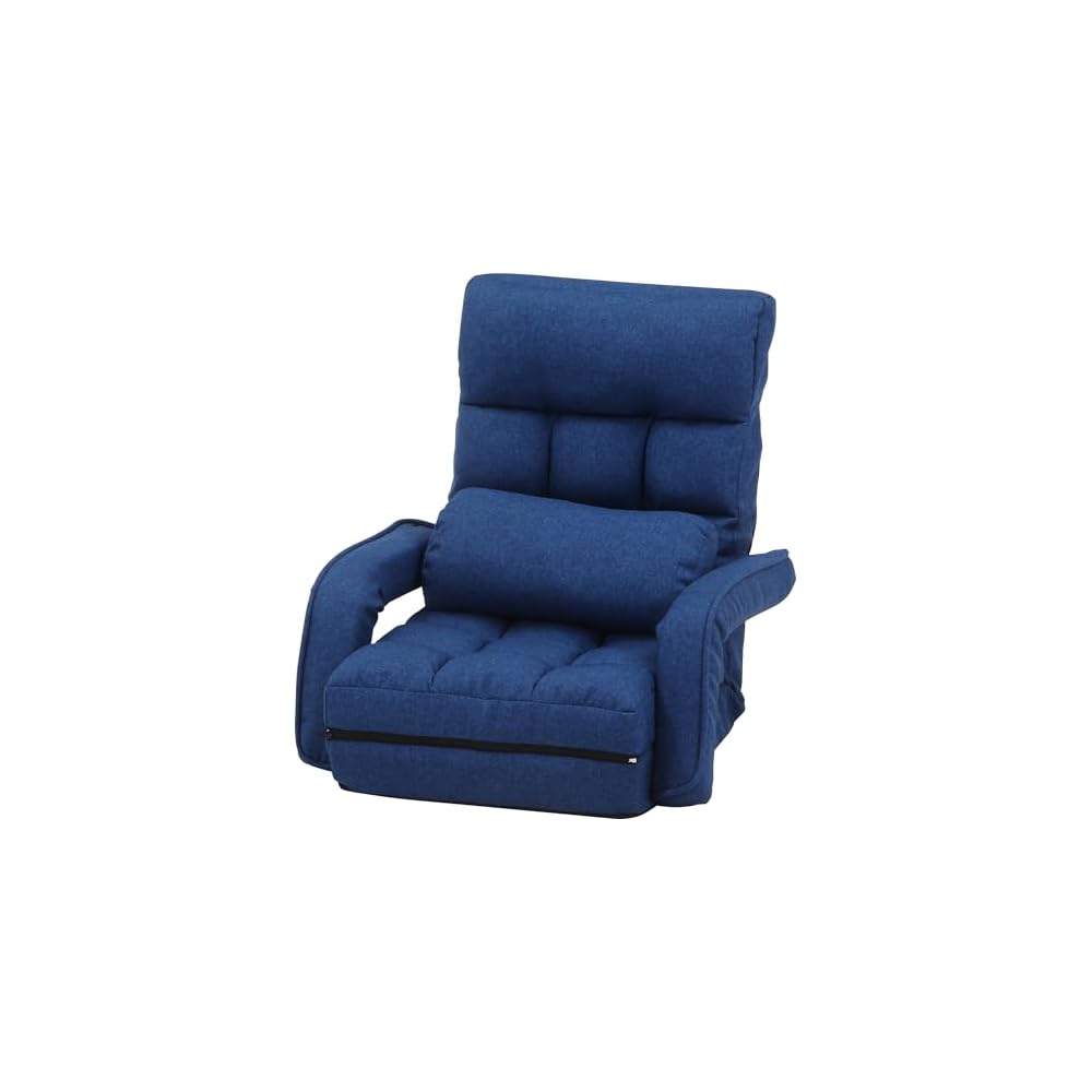 Fuji Boeki 60283 Chair Single Seater Sofa, 42 Tiers Gear, Reclining Function, 4-Way Seat Cushion, Cot, Ottoman, Width 26.4 x Depth 22.8 x Height 27.6 x Height 27.6 inches (67 x 58 x 70 cm), Gray