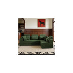 106" L-Shaped Boneless Cloud Sofa with Headrest Pillows and Toss Pillows, Modern Free Combination Modular Foam Sofa Foldable Floor Cloud Couches,No Assembly Required