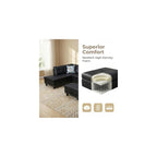 Leather 3-Piece L-Shaped Couches for Living Room, Sectional Sofa with Storage Ottoman & Movable Chaise, Modular Convertible Couch for Bedroom & Apartment, Midnight Black
