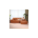 L Shaped Sectional Sofa, Faux Leather Chaise Couch for Living Room