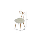Tilly Accent Chair with Bow Detail, White Faux Fur