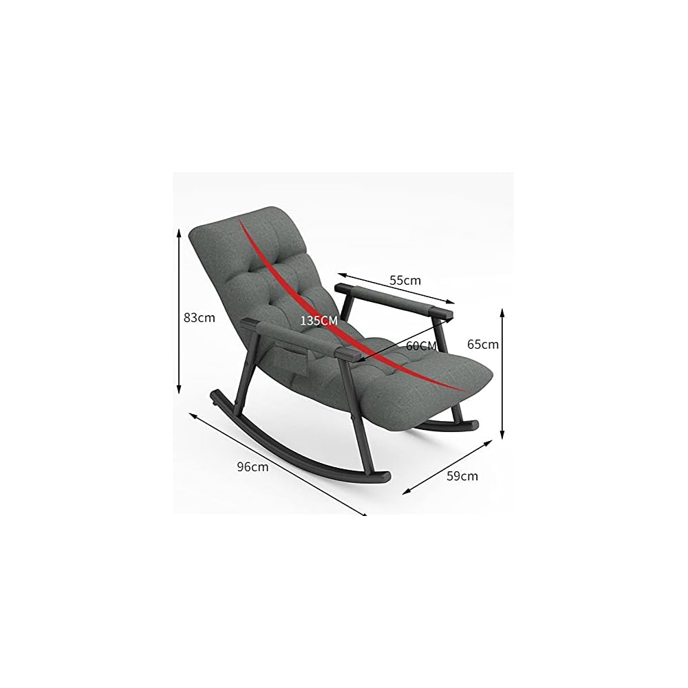 Rocking Chair Nordic Home Single Recliner Casual Lounger Living Room Deckchair Bedroom Balcony Rocking Chair Sofa Lazy Chair (Color : Yellow)