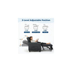 4 in 1 Convertible Sleeper Chair Bed with Vibration Massage Lumbar Pillow, Single Sofa Recliner Featuring USB/Type-C Port, Cup Holders & Side Pocket, Space-Saving Pull Out Bed for Small Spaces, Black