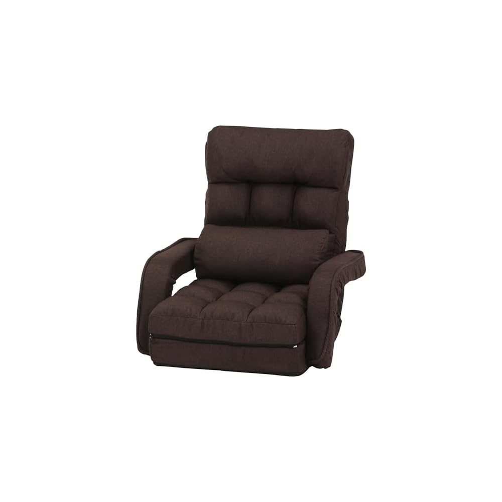 Fuji Boeki 60283 Chair Single Seater Sofa, 42 Tiers Gear, Reclining Function, 4-Way Seat Cushion, Cot, Ottoman, Width 26.4 x Depth 22.8 x Height 27.6 x Height 27.6 inches (67 x 58 x 70 cm), Gray