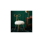 Tilly Accent Chair with Bow Detail, White Faux Fur