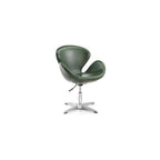 Raspberry Adjustable Swivel Accent Chair with 360° Turn, Polished Chrome Base, Modern Retro Design, Versatile Seat Ideal for Any Room, Set of 1, Blue