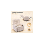 Rocker Recliner Chair with Massage and Heat, Nursery Rocking Chairs for Living Room, Ergonomic Comfy Relining Chair with Cup Holders, USB Charge Port, Side Pockets, Comfortable Arm, Single Sofa, Beige
