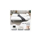 Futon Sofa Bed, Modern Convertible PU Leather Couch with Removable Armrests