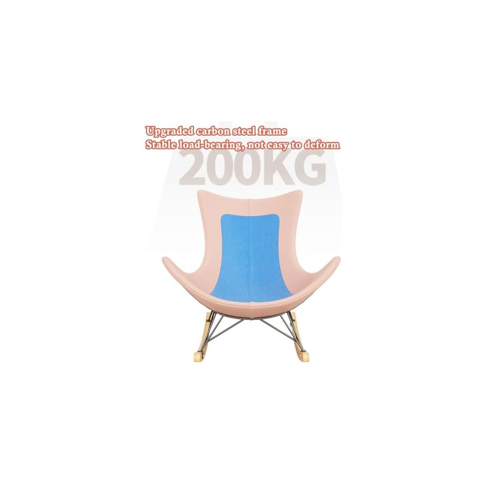 Rocker Glider Chair Rocking Chair with Ottoman Accent Upholstered Chair Modern Living Room Chair Balcony Leisure Chair Adult Sofa Chair with Thick Cushion (Color : Orange+Beige)